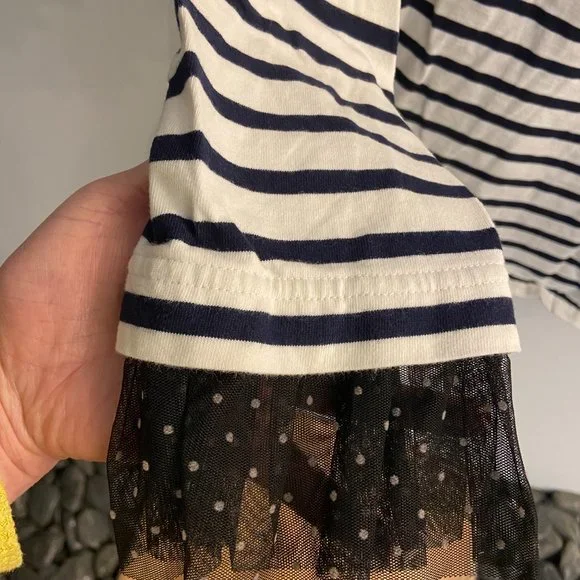 JCrew S Striped Shirt with Ruffle Sleeve - Picture 8 of 9